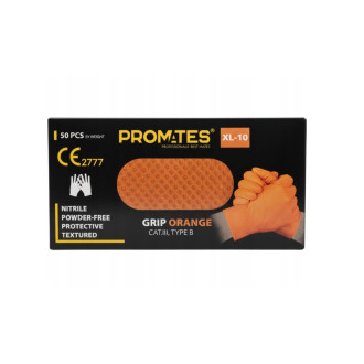 Рукавички нітрилові міцні ProMates Grip Orange 9,8 г Помаранчеві 50 шт