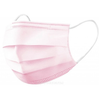 Маска тришарова Medicom SAFE+MASK Economy з петлями для вух 50 шт Рожева