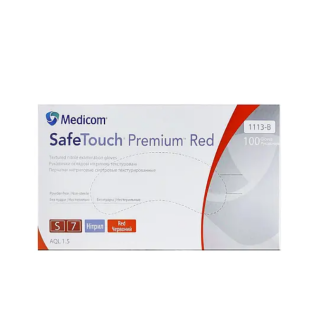 Рукавички нітрилові Medicom SafeTouch Premium Red 4,2г Червоні 100 шт