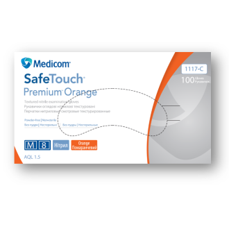 Рукавички нітрилові Medicom SafeTouch Premium Orange 5г Помаранчеві 100 шт