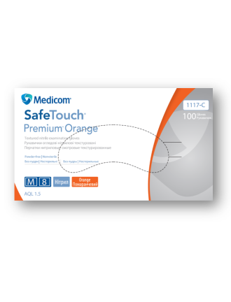 Рукавички нітрилові Medicom SafeTouch Premium Orange 5г Помаранчеві 100 шт