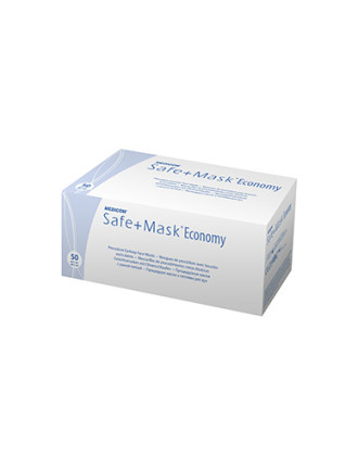 Маска тришарова Medicom SAFE+MASK Economy з петлями для вух 50 шт Зелена