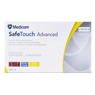 Рукавички нітрилові Medicom SafeTouch Advanced Yellow 3,5г Жовті 100 шт