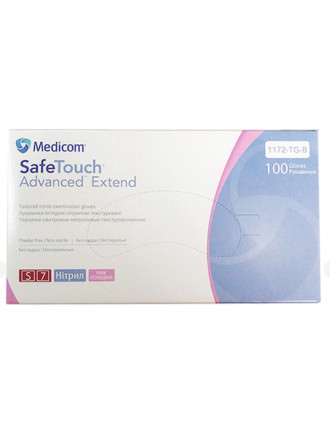 Рукавички нітрилові Medicom SafeTouch Advanced Pink 3,8г Рожеві 100 шт