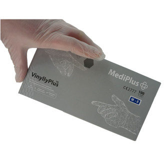 Рукавички вінілові MediPlus VinyllyPlus PF 4,5 г Прозорі 100 шт