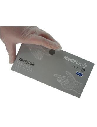 Рукавички вінілові MediPlus VinyllyPlus PF 4,5 г Прозорі 100 шт