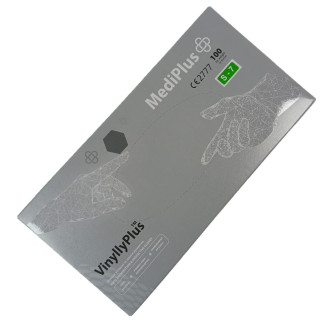 Рукавички вінілові MediPlus VinyllyPlus PF 4,5 г Прозорі 100 шт