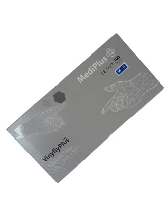 Рукавички вінілові MediPlus VinyllyPlus PF 4,5 г Прозорі 100 шт