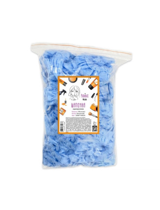 Шапочка одноразова Panni Mlada спанбонд на подвійній резинці Блакитна 100 шт