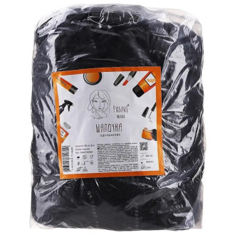 Шапочка одноразова Panni Mlada на подвійній резинці Чорна 100 шт