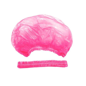 Шапочка одноразова поліетилен Panni Mlada на подвійній резинці Рожева 100 шт