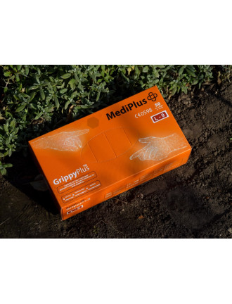 Рукавички міцні нітрилові MediPlus GrippyPlus Orange 9 г Помаранчеві 50 шт