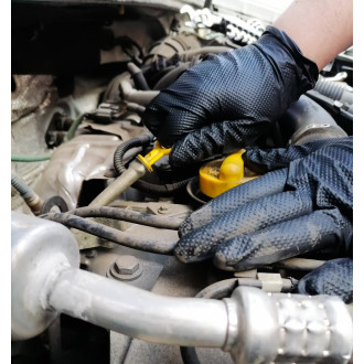 Рукавички міцні нітрилові MediPlus GrippyPlus Black 9 г Чорні 50 шт