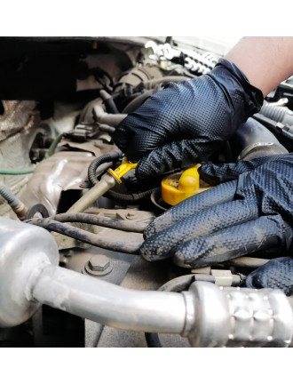 Рукавички міцні нітрилові MediPlus GrippyPlus Black 9 г Чорні 50 шт