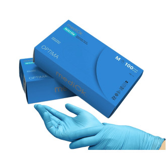 Рукавички нітрилові MediOk Optima 3г Блакитні 100 шт
