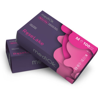 Рукавички нітрилові MediOk Rose Lake 3,5г Рожеві 100 шт