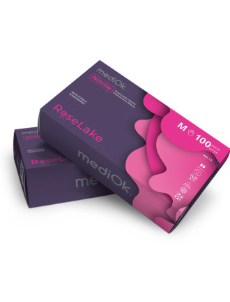 Рукавички нітрилові MediOk Rose Lake 3,5г Рожеві 100 шт
