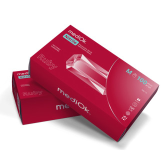 Рукавички нітрилові MediOk Ruby 3,8г Бодові 100 шт