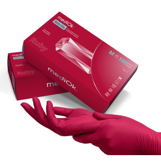 Рукавички нітрилові MediOk Ruby 3,8г Бодові 100 шт