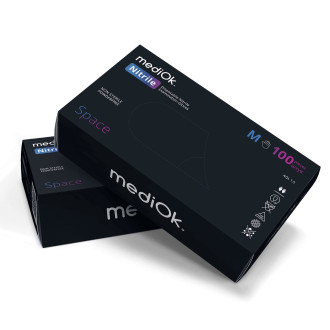 Рукавички нітрилові MediOk Space 3,5г Чорні 100 шт