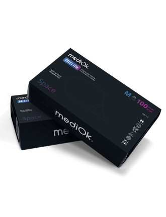 Рукавички нітрилові MediOk Space 3,5г Чорні 100 шт