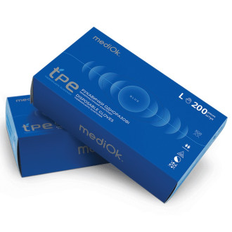 Рукавички ТПЕ MediOk TPE 2г Блакитні 200 шт