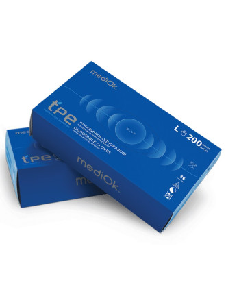 Рукавички ТПЕ MediOk TPE 2г Блакитні 200 шт