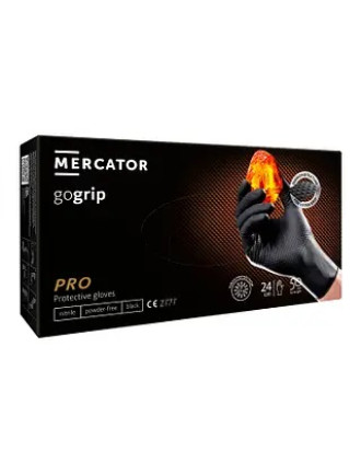 Рукавички нітрилові Mercator GoGrip Black Чорні 50 шт
