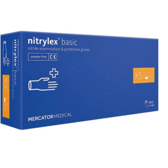 Рукавички нітрилові Mercator Nitrylex Basic 3,2г Сині 100 шт