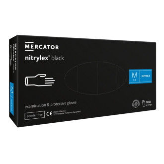 Рукавички нітрилові Mercator Nitrylex Black 3,5г Чорні 100 шт