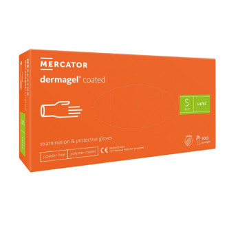 Рукавички латексні Mercator Dermagel Coated 5,0г Білі 100 шт