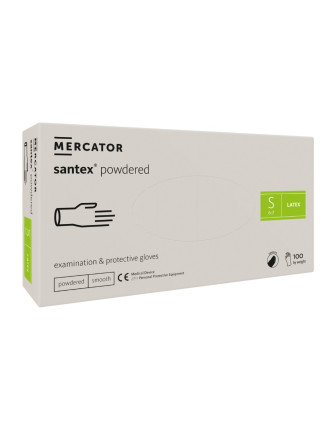 Рукавички латексні Mercator Santex Powdered 5,0г Кремові 100 шт
