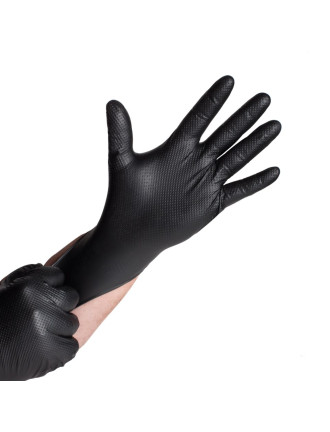 Рукавички нітрилові міцні ProMates Grip Black 9,8 г Чорні 100/90 шт