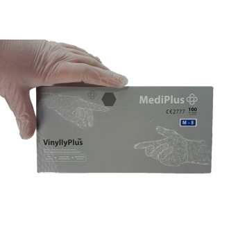 Рукавички вінілові MediPlus VinyllyPlus PF 4,5 г Прозорі 100 шт