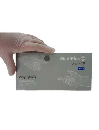Рукавички вінілові MediPlus VinyllyPlus PF 4,5 г Прозорі 100 шт
