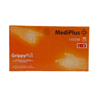 Рукавички міцні нітрилові MediPlus GrippyPlus Orange 9 г Помаранчеві 50 шт