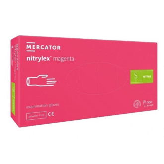 Рукавички нітрилові Mercator Nitrylex Magenta 3,5г Фуксія 100 шт