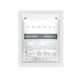 Рукавички хірургічні латексні Mercator Santex Sterile Білі 1 пара РОЗМІР М