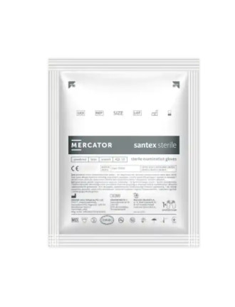 Рукавички хірургічні латексні Mercator Santex Sterile Білі 1 пара РОЗМІР М